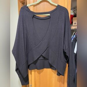 Lucky Brand Black open back cropped Sweater XXL